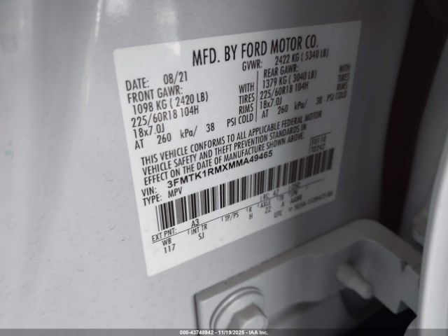 2021 FORD MUSTANG MACH-E 3FMTK1RMXMMA49465 Photo 8