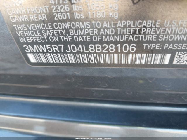 2020 BMW 330I 3MW5R7J04L8B28106 Photo 8