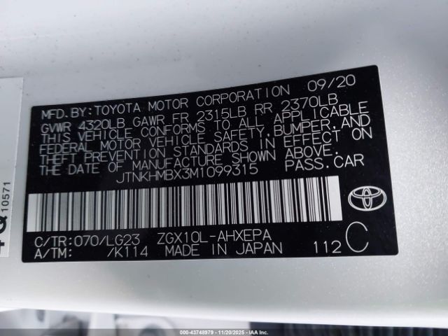 2021 TOYOTA C-HR JTNKHMBX3M1099315 Photo 8