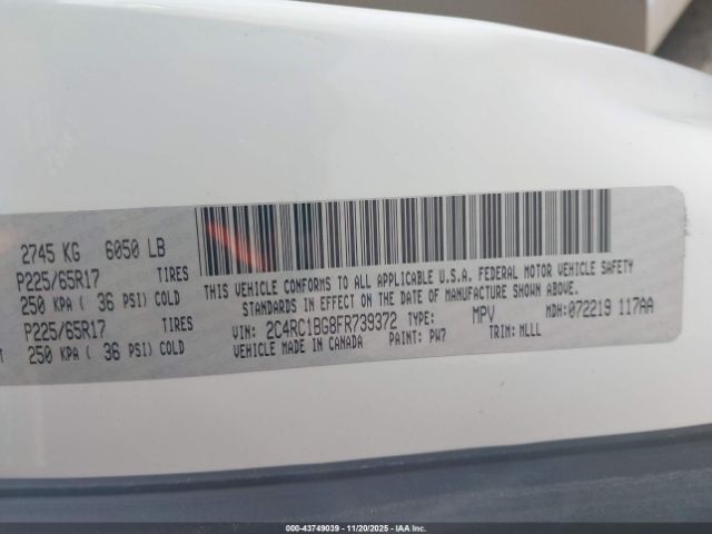 2015 CHRYSLER TOWN & COUNTRY 2C4RC1BG8FR739372 Photo 8