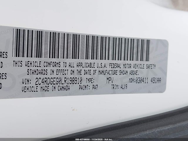 2020 DODGE GRAND CARAVAN 2C4RDGEG0LR198910 Photo 8