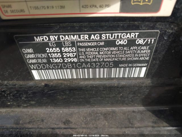 2012 MERCEDES-BENZ S 550 WDDNG7DB1CA432705 Photo 8