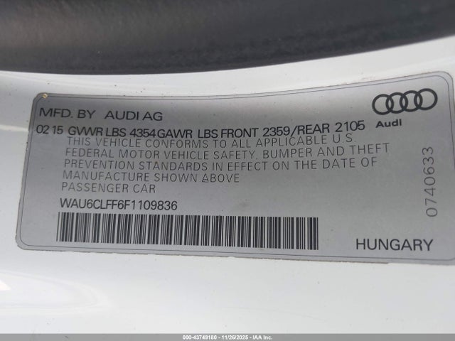 2015 AUDI A3 WAU6CLFF6F1109836 Photo 8