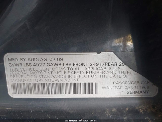 2010 AUDI A4 WAUFFAFL0AN011968 Photo 8