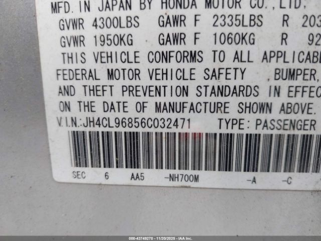 2006 ACURA TSX JH4CL96856C032471 Photo 8