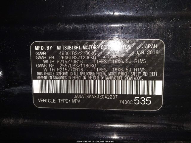 2018 MITSUBISHI ECLIPSE CROSS JA4AT3AA3JZ042237 Photo 8