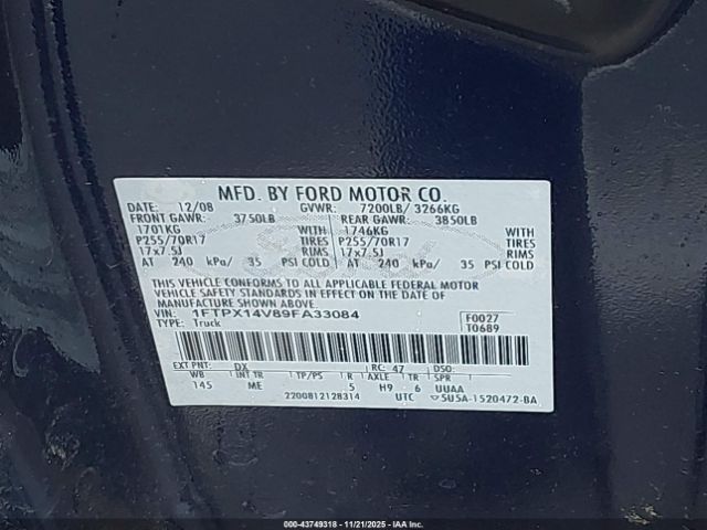 2009 FORD F-150 1FTPX14V89FA33084 Photo 8