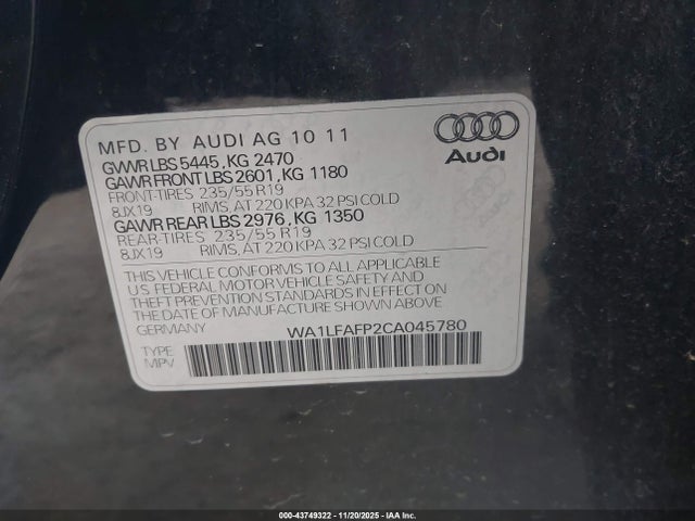 2012 AUDI Q5 WA1LFAFP2CA045780 Photo 8