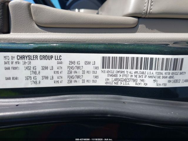 2011 JEEP GRAND CHEROKEE 1J4RS4GGXBC577903 Photo 8