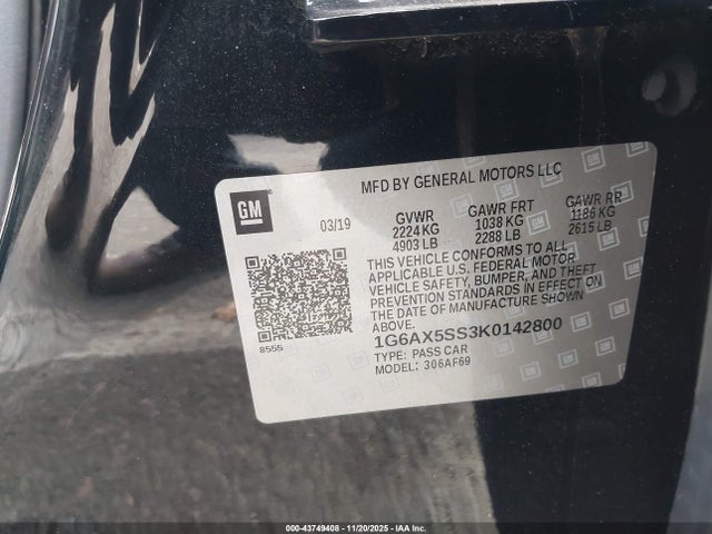 2019 CADILLAC CTS 1G6AX5SS3K0142800 Photo 8