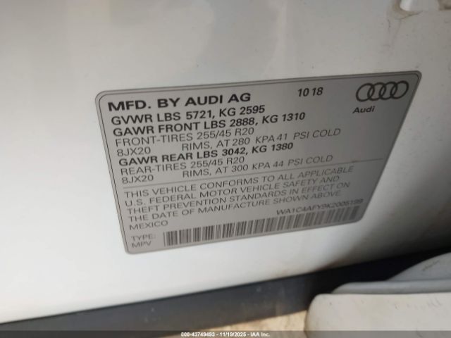 2019 AUDI SQ5 WA1C4AFY9K2005199 Photo 8
