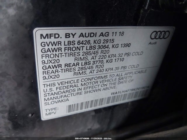 2019 AUDI Q7 WA1LHAF78KD019014 Photo 8