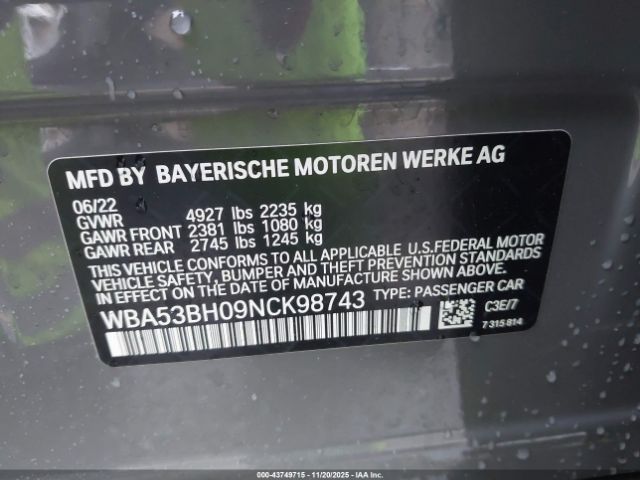 2022 BMW 530 WBA53BH09NCK98743 Photo 8