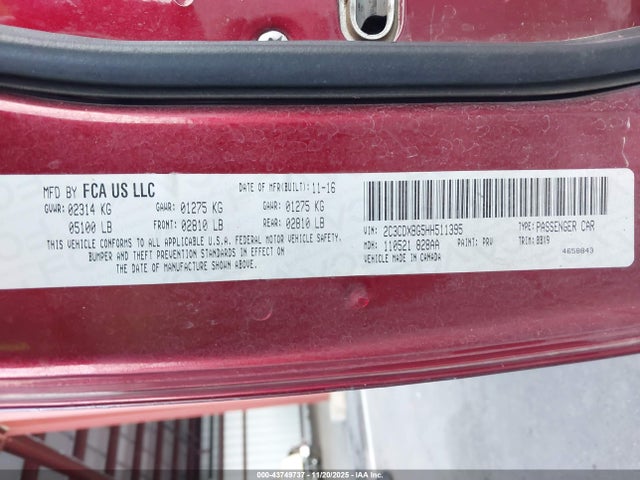 2C3CDXBG5HH511395 Dodge Charger Se Rwd