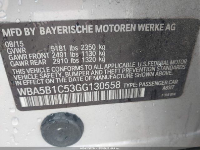 2016 BMW 535I WBA5B1C53GG130558 Photo 8