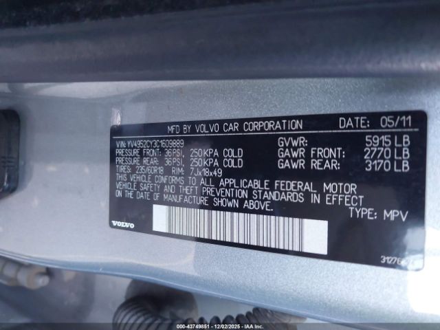 2012 VOLVO XC90 YV4952CY3C1609889 Photo 8