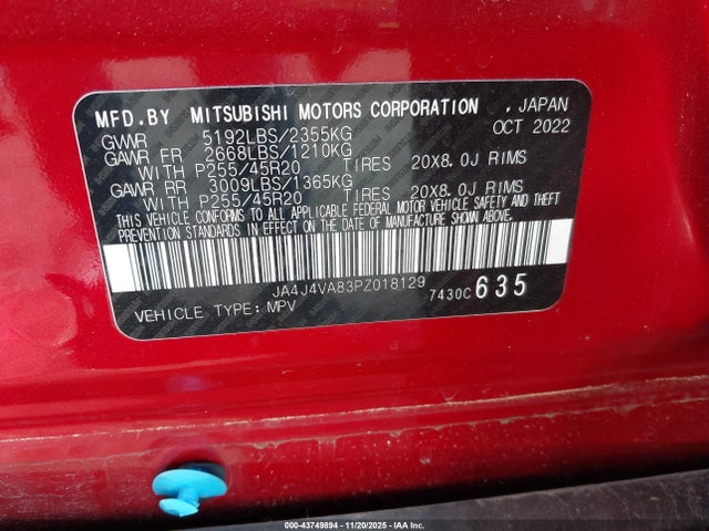 2023 MITSUBISHI OUTLANDER JA4J4VA83PZ018129 Photo 8