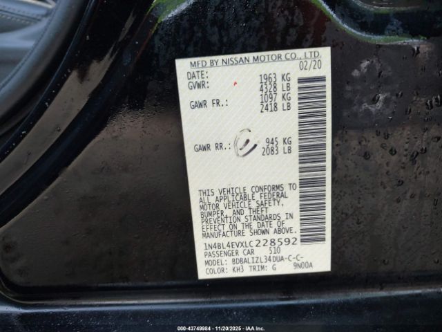 2020 NISSAN ALTIMA 1N4BL4EVXLC228592 Photo 8