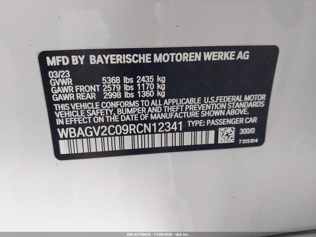 BMW 840i Gran Coupe 2024 WBAGV2C09RCN12341 Image 9