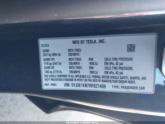 2024 TESLA MODEL 3 5YJ3E1EB7RF827409 Photo 8