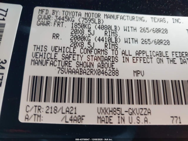 2024 TOYOTA SEQUOIA 7SVAAABA2RX046288 Photo 8