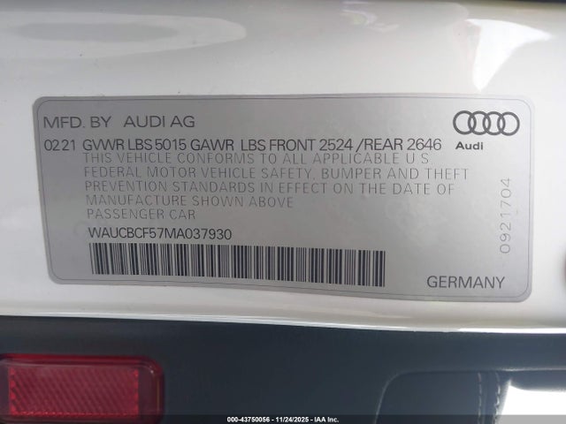 2021 AUDI A5 SPORTBACK WAUCBCF57MA037930 Photo 8