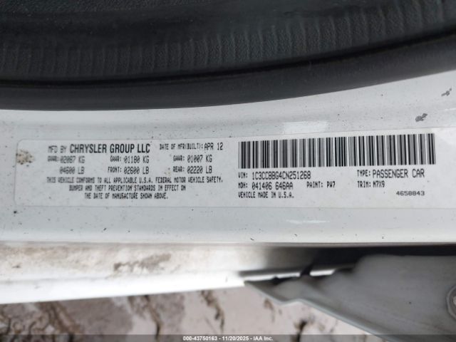 2012 CHRYSLER 200 1C3CCBBG4CN251268 Photo 8