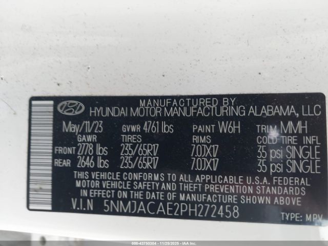 2023 HYUNDAI TUCSON 5NMJACAE2PH272458 Photo 8