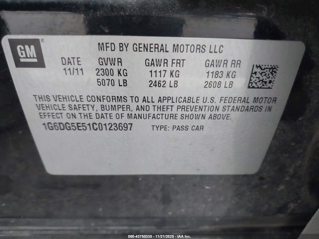 2012 CADILLAC CTS 1G6DG5E51C0123697 Photo 8