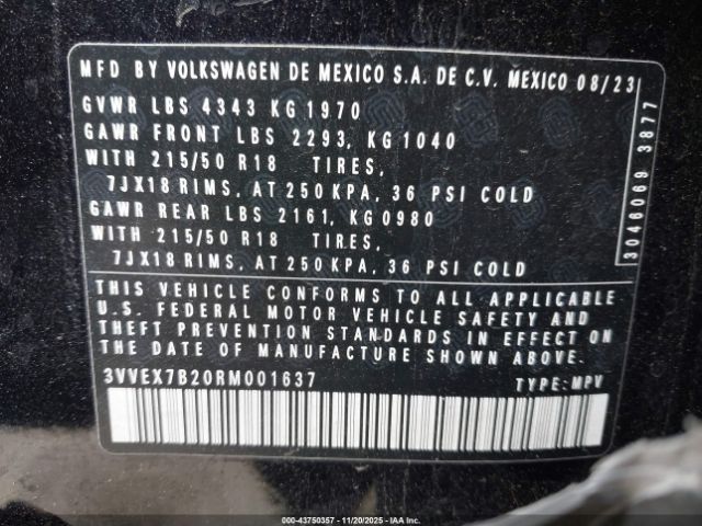 2024 VOLKSWAGEN TAOS 3VVEX7B20RM001637 Photo 8