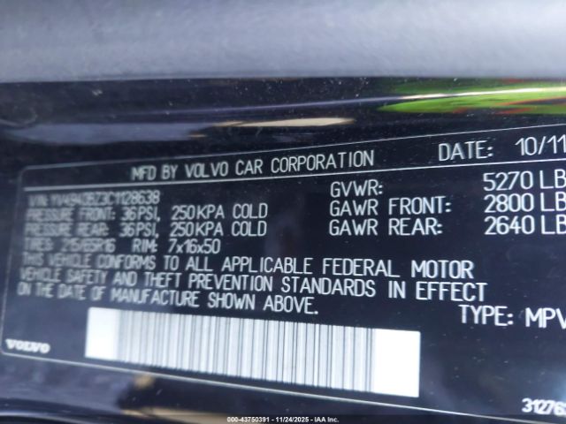 2012 VOLVO XC70 YV4940BZ3C1128638 Photo 8