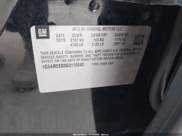 2016 CADILLAC CTS 1G6AR5SS8G0115643 Photo 8