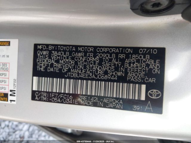 2010 TOYOTA COROLLA JTDBU4EE3AJ068944 Photo 8