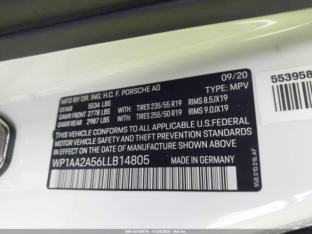 2020 PORSCHE MACAN WP1AA2A56LLB14805 Photo 8