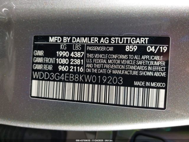 2019 MERCEDES-BENZ A 220 WDD3G4EB8KW019203 Photo 8