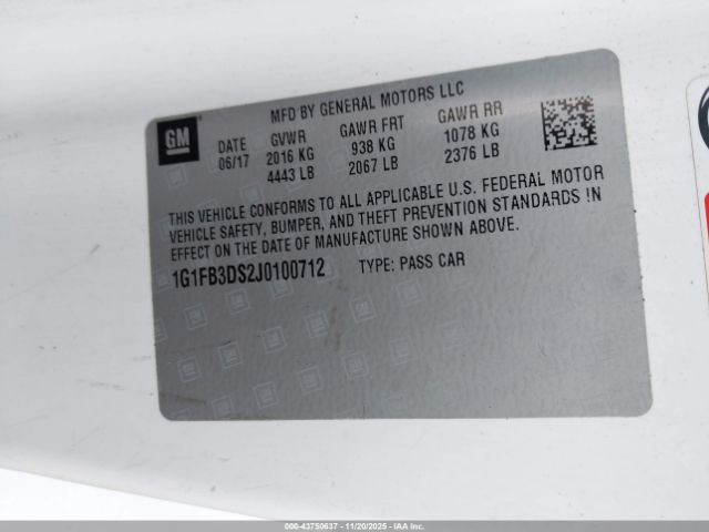 2018 CHEVROLET CAMARO 1G1FB3DS2J0100712 Photo 8