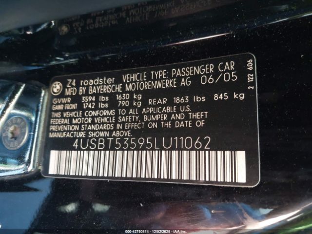 2005 BMW Z4 4USBT53595LU11062 Photo 8