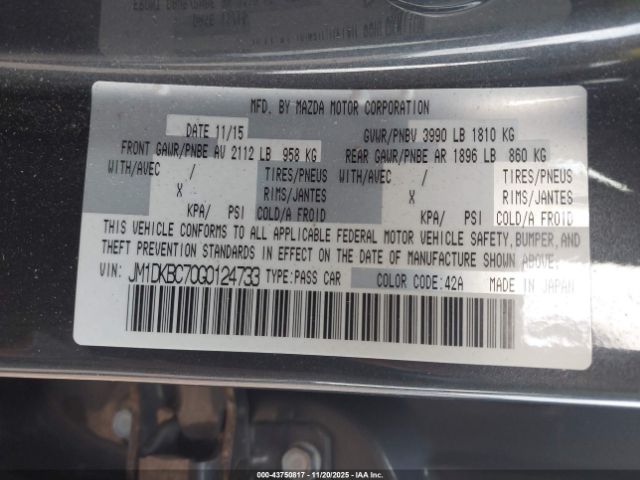 2016 MAZDA CX-3 JM1DKBC70G0124733 Photo 8