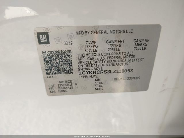 2020 CADILLAC XT5 1GYKNCRS3LZ118053 Photo 8