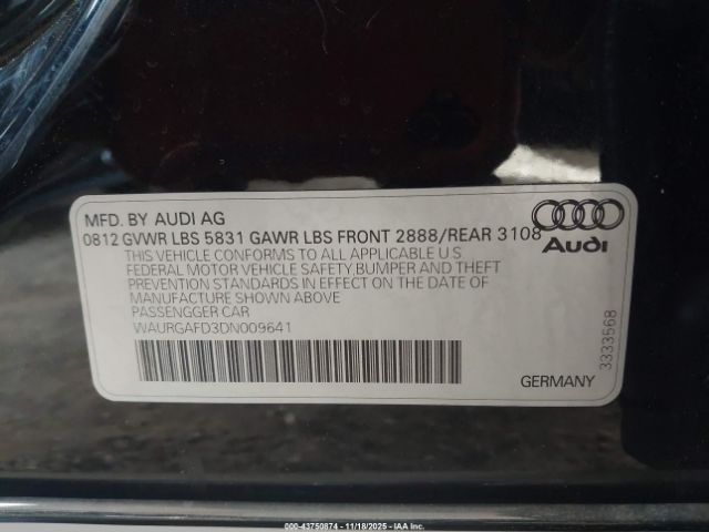 2013 AUDI A8 L WAURGAFD3DN009641 Photo 8