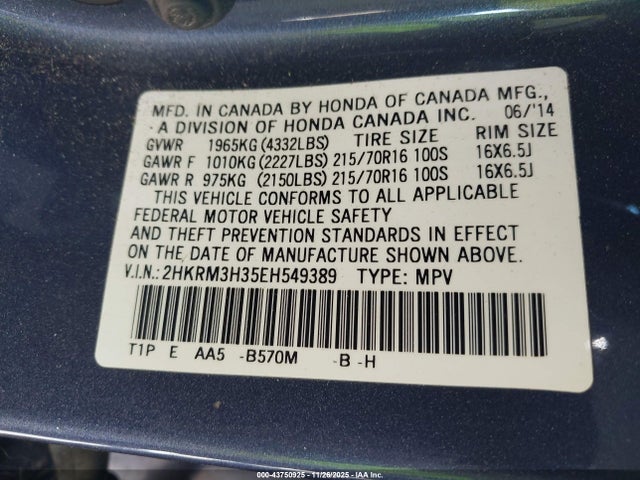 Honda CR-V LX 2014 2HKRM3H35EH549389 Image 9
