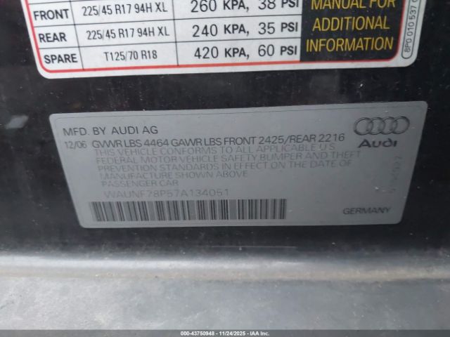 2007 AUDI A3 WAUNF78P57A134051 Photo 8