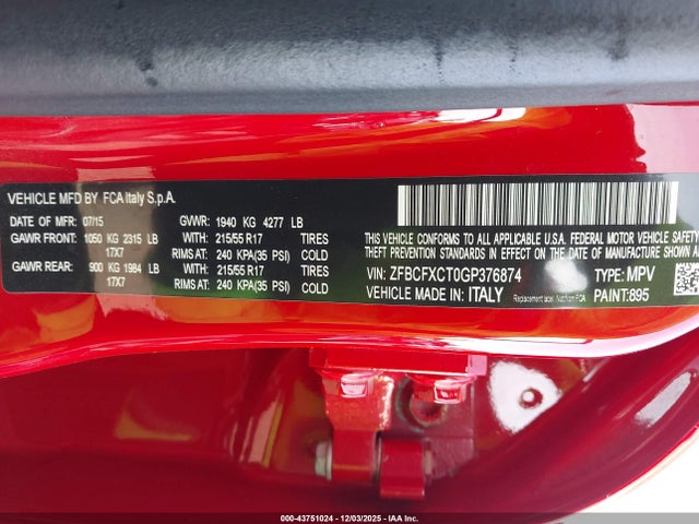 2016 FIAT 500X ZFBCFXCT0GP376874 Photo 8