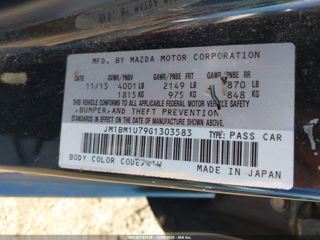 JM1BM1U79G1303583 Mazda Mazda3 I Sport