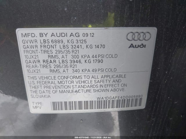2013 AUDI Q7 WA1DGAFE4DD005880 Photo 8
