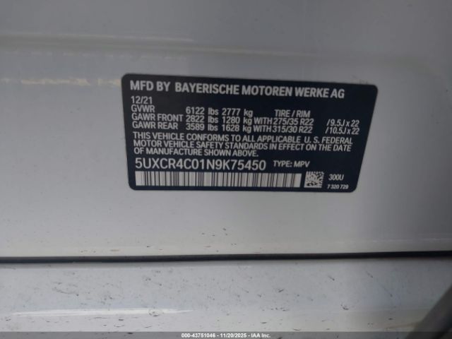 2022 BMW X5 5UXCR4C01N9K75450 Photo 8