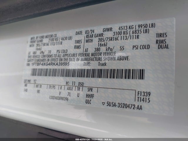 Ford Transit-350 Cargo Van 2024 1FTBF4XG4RKA39595 Image 9