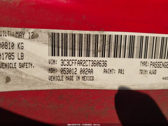 2012 FIAT 500 3C3CFFAR2CT360636 Photo 8