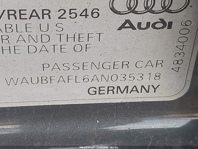 2010 AUDI A4 WAUBFAFL6AN035318 Photo 8
