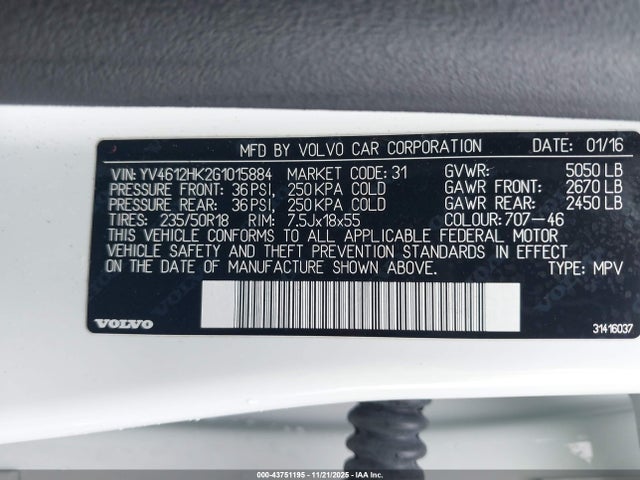 2016 VOLVO V60 CROSS COUNTRY YV4612HK2G1015884 Photo 8